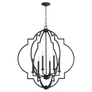Dublin 30" 6 Light Chandelier in Textured Black