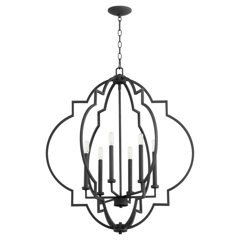Dublin 30" 6 Light Chandelier in Textured Black
