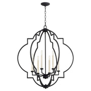 Dublin 30" 6 Light Chandelier in Textured Black