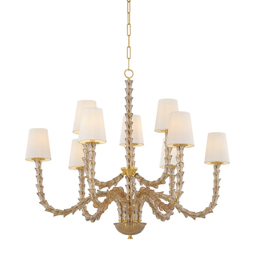 Calumet 9-Light Chandelier in Aged Brass