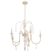 Clasica 5 Light Chandelier in WSH OAK