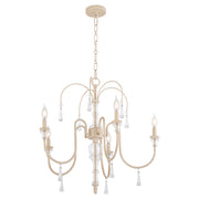 Clasica 5 Light Chandelier in WSH OAK