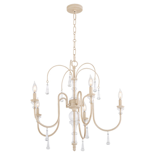 Clasica 5 Light Chandelier in WSH OAK
