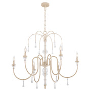 Clasica 6 Light Chandelier in WSH OAK