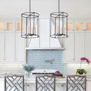 Olympus 6 Light Mini Chandelier in Textured Black