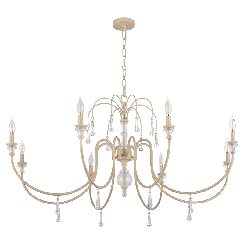 Clasica 8 Light Chandelier in WSH OAK