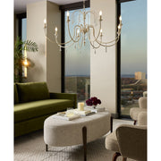Clasica 8 Light Chandelier in WSH OAK