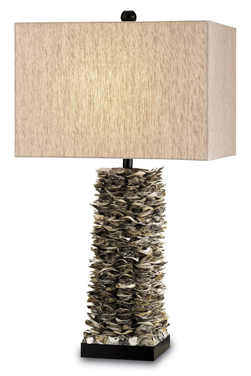 Villamare Table Lamp in Natural/Satin Black