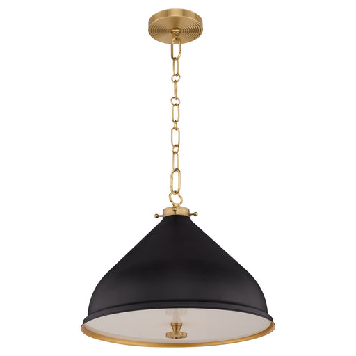 Bonnel 16" Pendant in Matte Black / Aged Brass