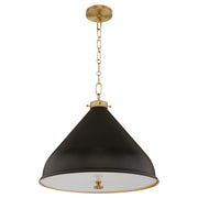 Bonnel 20" Pendant in Matte Black / Aged Brass