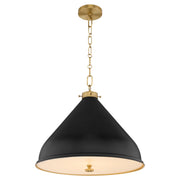 Bonnel 20" Pendant in Matte Black / Aged Brass