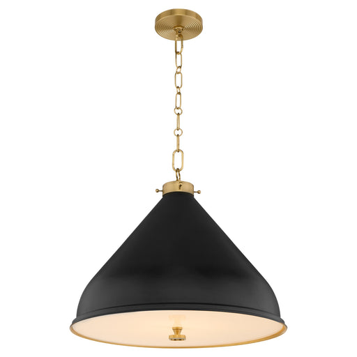 Bonnel 20" Pendant in Matte Black / Aged Brass
