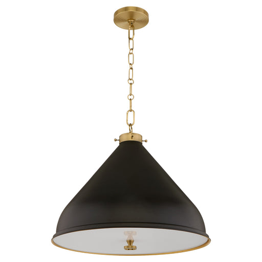 Bonnel 20" Pendant in Matte Black / Aged Brass