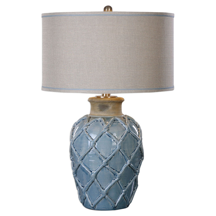 Uttermost's Parterre Pale Blue Table Lamp Designed by Jim Parsons - Lamps Expo