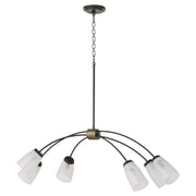 Arpeggio 6 Light Linear Chandelier in Matte Black