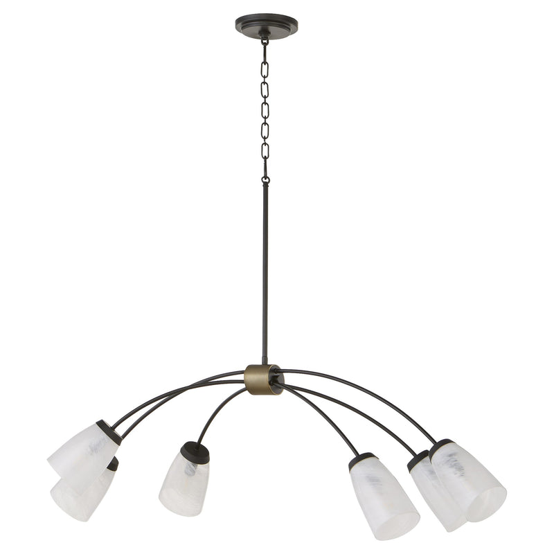 Arpeggio 6 Light Linear Chandelier in Matte Black