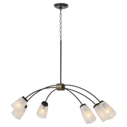 Arpeggio 6 Light Linear Chandelier in Matte Black