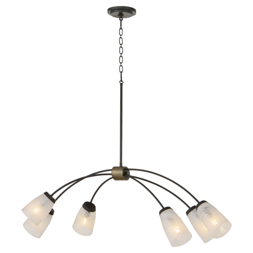 Arpeggio 6 Light Linear Chandelier in Matte Black