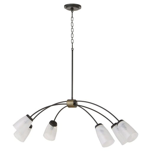 Arpeggio 6 Light Linear Chandelier in Matte Black