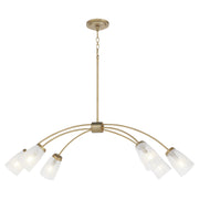 Arpeggio 6 Light Linear Chandelier in Aged Brass