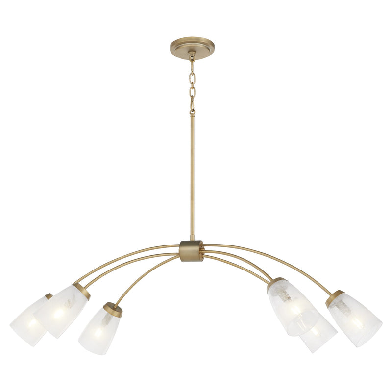 Arpeggio 6 Light Linear Chandelier in Aged Brass