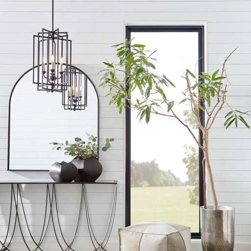 Hammond 4 Light Mini Chandelier in Textured Black