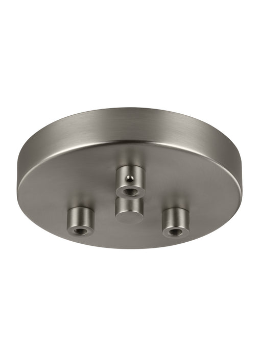 Multi-Port Canopies Three Light Multi-Port Canopy with Swag Hooks in Satin Nickel