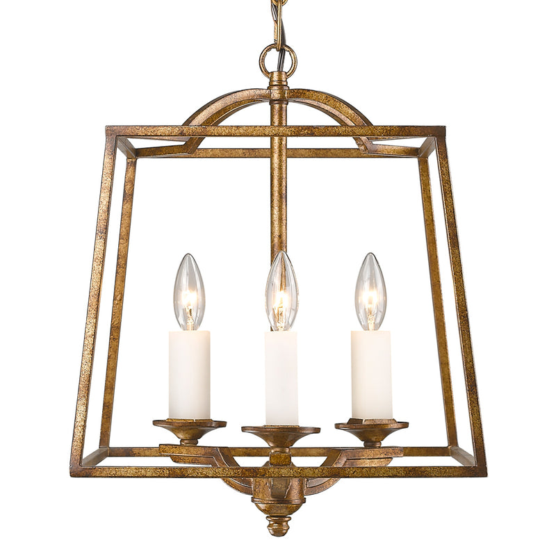 Athena 3-Light Pendant in Grecian Gold Incandescent - Lamps Expo