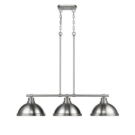 Duncan 3-Light Linear Pendant (Convertible) in Pewter
