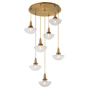 Stockport 7 Light Pendant in Brushed Brass
