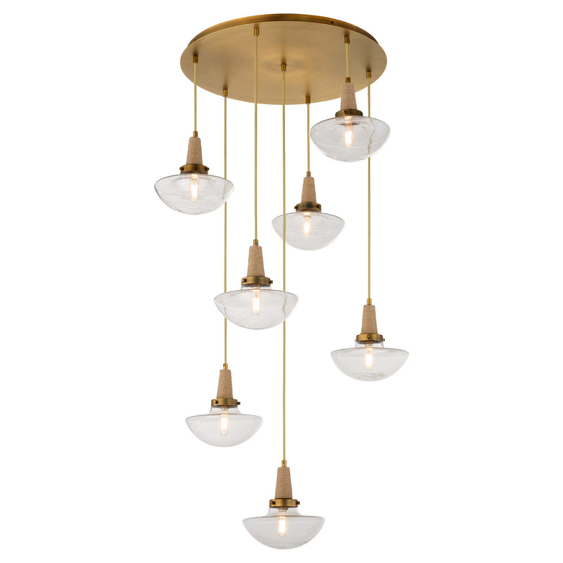 Stockport 7 Light Pendant in Brushed Brass