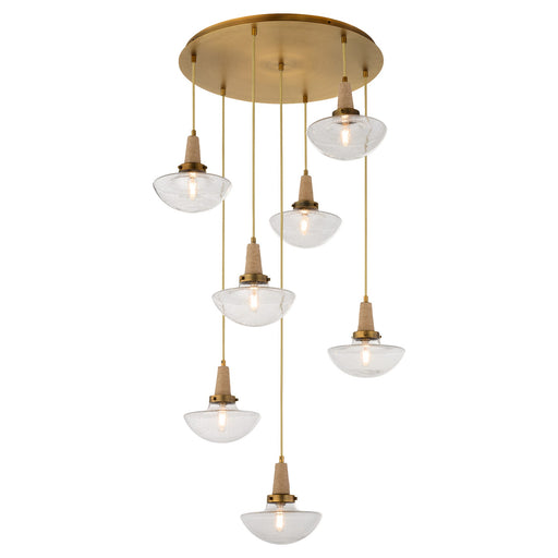 Stockport 7 Light Pendant in Brushed Brass