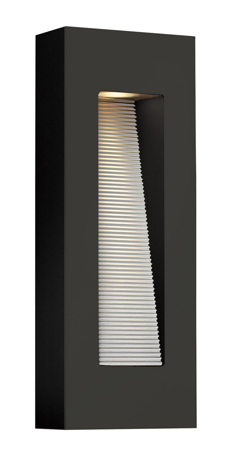 Luna Medium Outdoor Wall Sconce with Square Backplate in Satin Black
