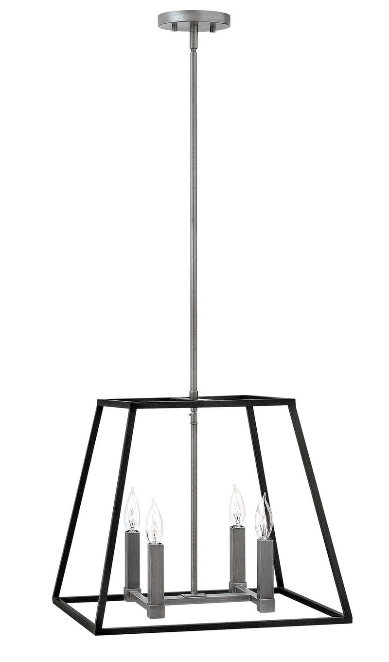 Fulton Small 4-Light Chandelier in Aged Zinc