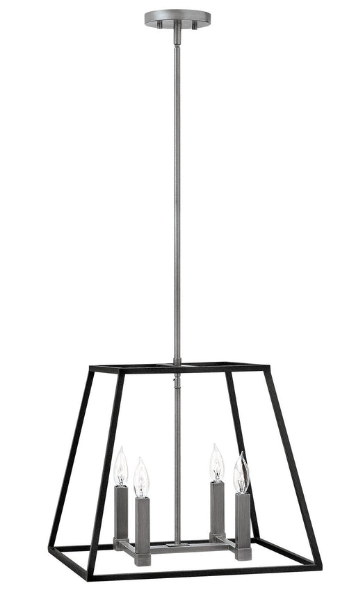 Fulton Small 4-Light Chandelier in Aged Zinc