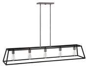 Fulton 5-Light Linear Chandelier in Aged Zinc