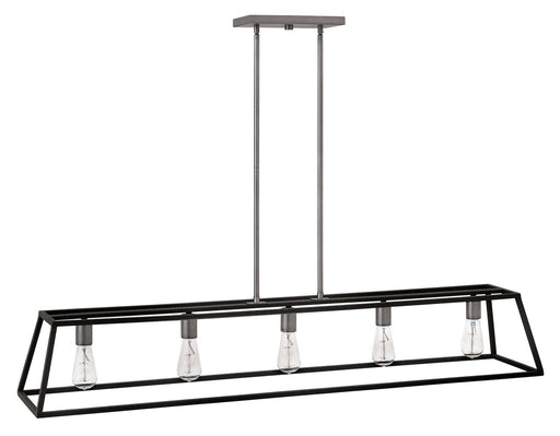 Fulton 5-Light Linear Chandelier in Aged Zinc