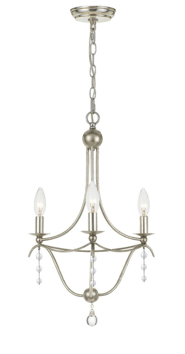 Metro 3-Light Mini Chandelier in Antique Silver - Lamps Expo