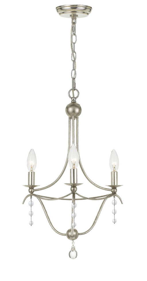 Metro 3-Light Mini Chandelier in Antique Silver - Lamps Expo