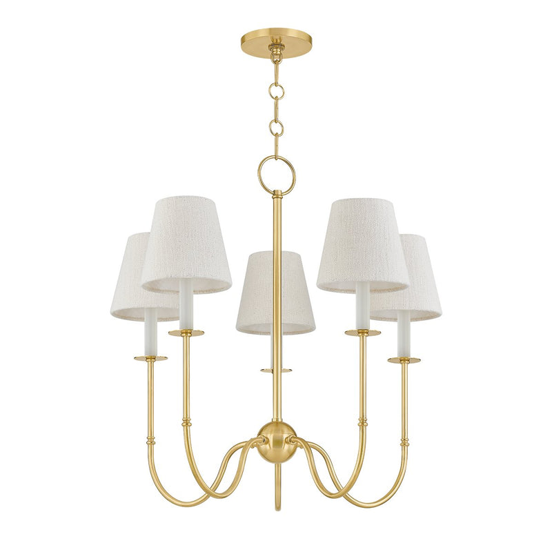 Amina 5-Light Chandelier in Aged Brass