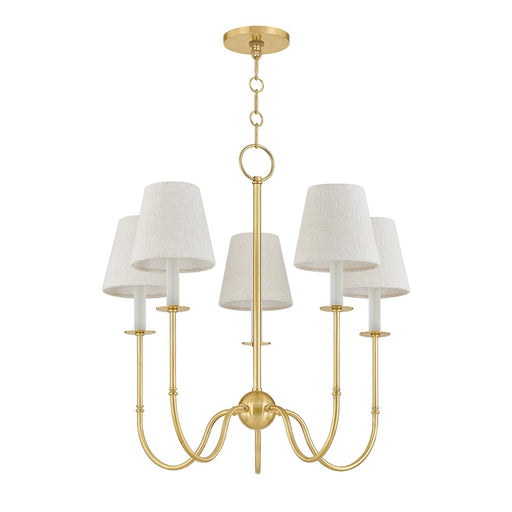 Amina 5-Light Chandelier in Aged Brass