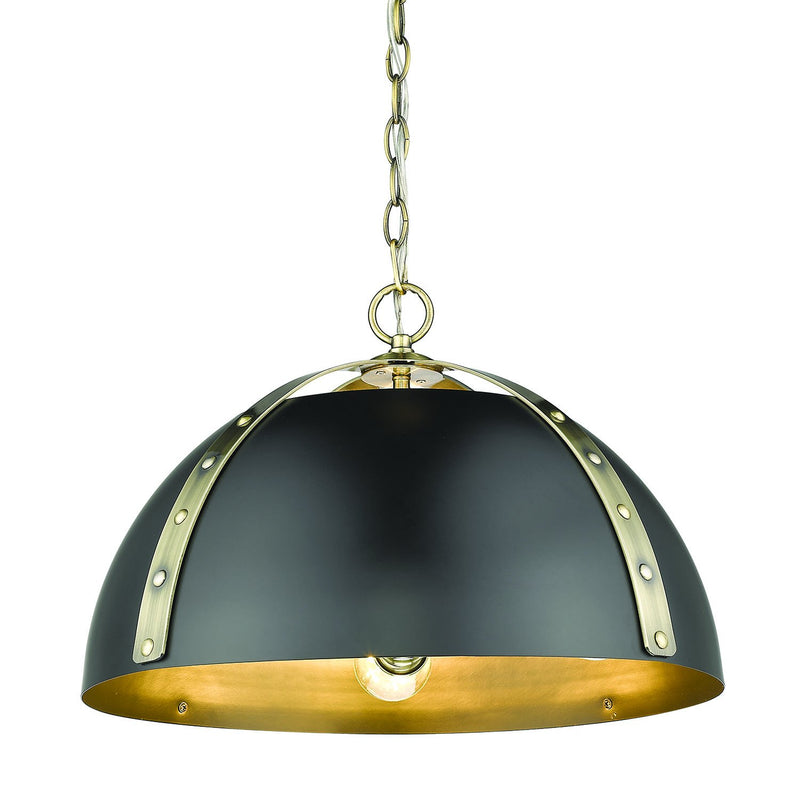 Aldrich 3-Light Pendant in Aged Brass