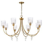 Meriam 8 Light Chandelier in Brushed Brass