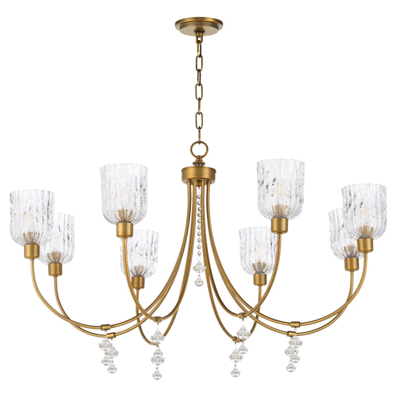 Meriam 8 Light Chandelier in Brushed Brass