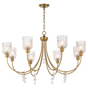 Meriam 8 Light Chandelier in Brushed Brass