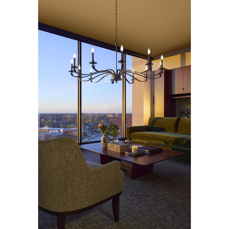 Meriam 8 Light Chandelier in Brushed Brass
