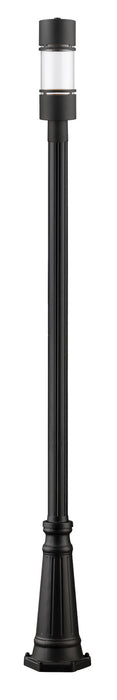 Luminata 1 Light Outdoor Post Light in Black w/ Clear Glass (519P Mount)