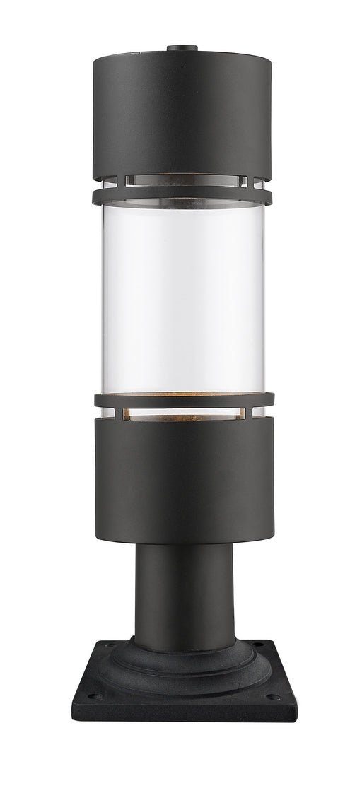 Outdoor Post Mount in Black w/ Clear Glass (533PM Mount - incl.)