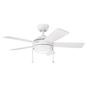 Starkk 42" Ceiling Fan with Light in Matte White