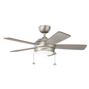Starkk 42" Ceiling Fan with Light in Brushed Nickel